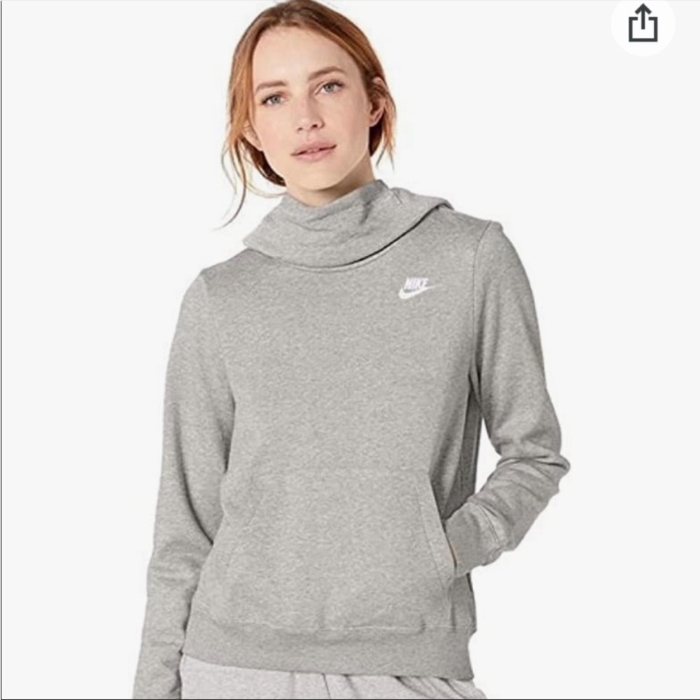 Nike Fleece Lined Funnel Neck Sweatshirt in Grey